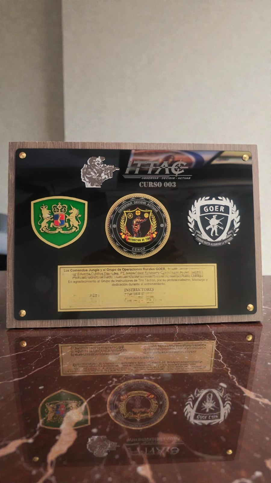 Placa pared alto relieve